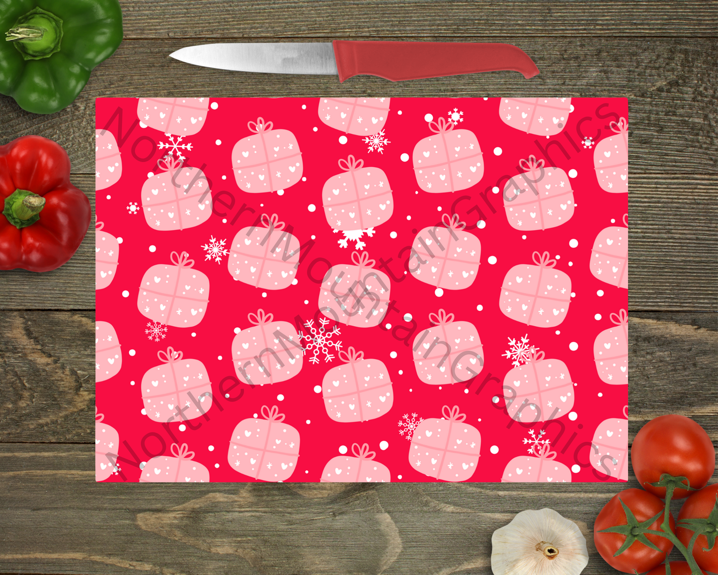 Glass Cutting Board Christmas