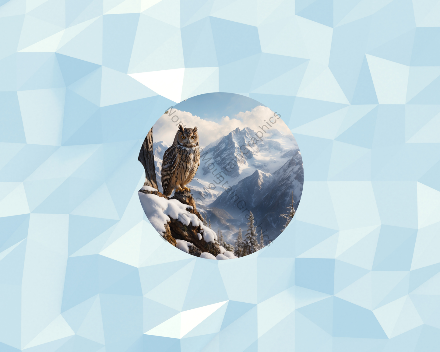 Snowy Summit Owl Car Coaster