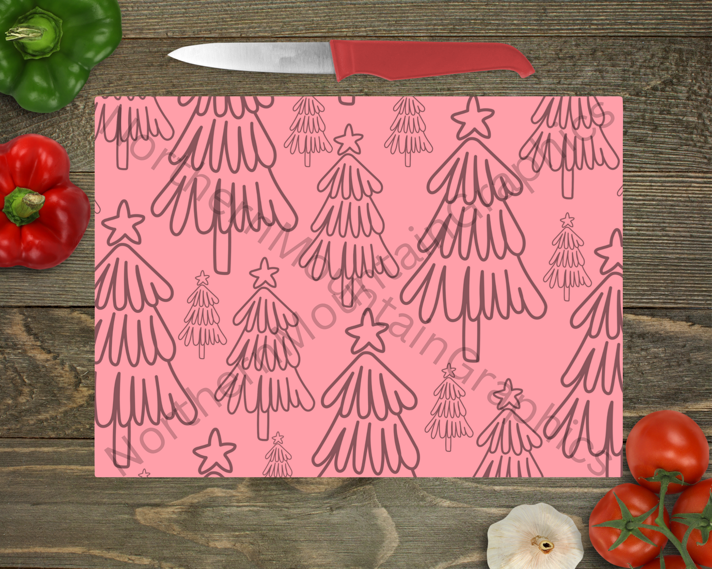 Glass Cutting Board Christmas