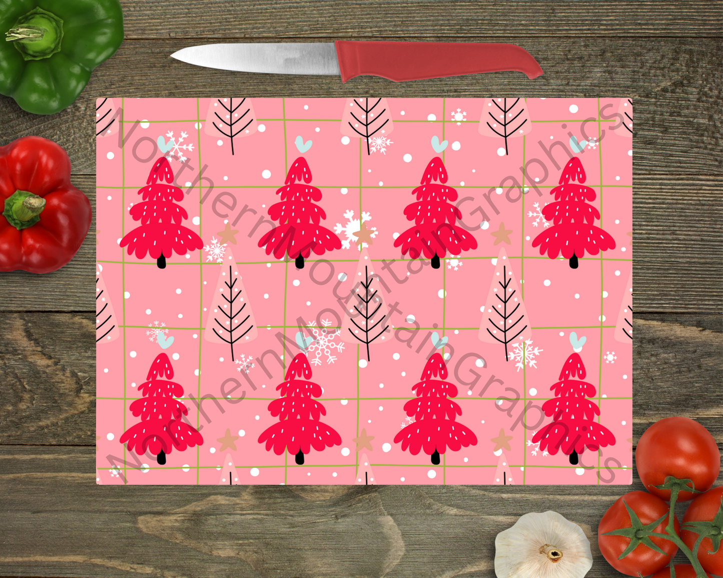 Glass Cutting Board Christmas