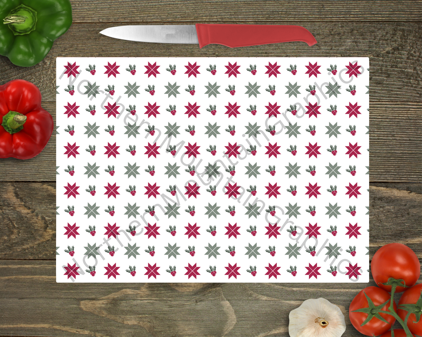Glass Cutting Board Christmas