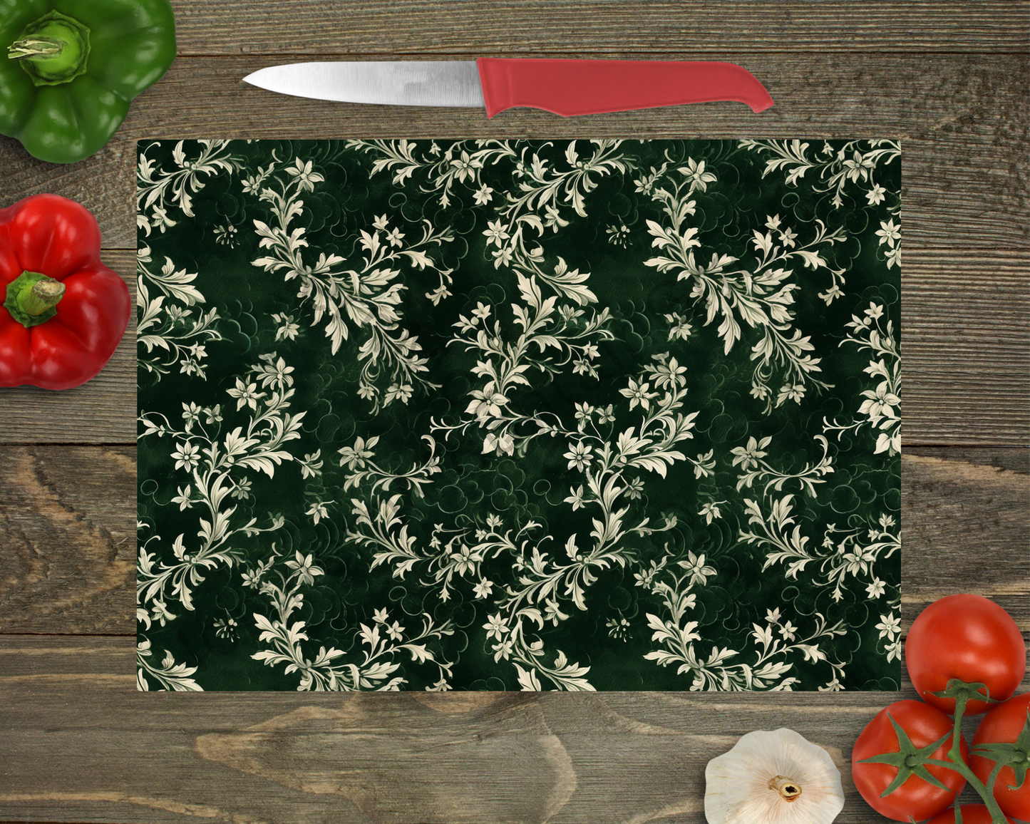 Glass Cutting Board Christmas