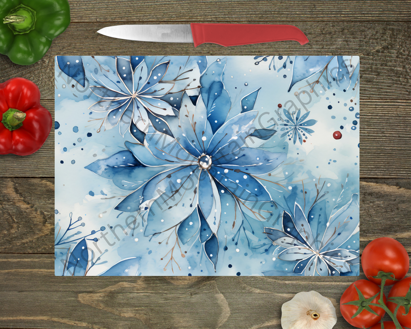 Glass Cutting Board Christmas