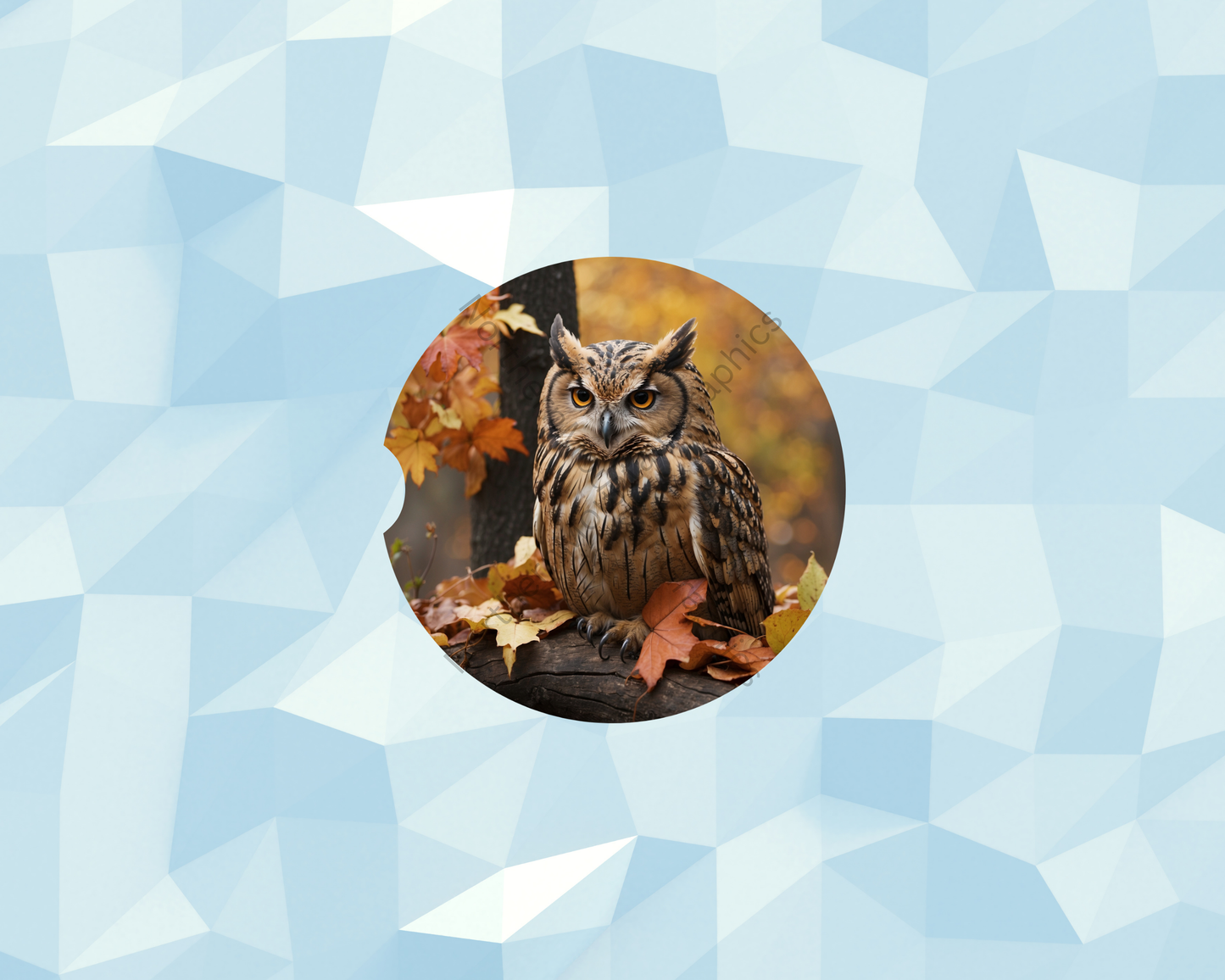 Autumn Leaf Owl Car Coaster