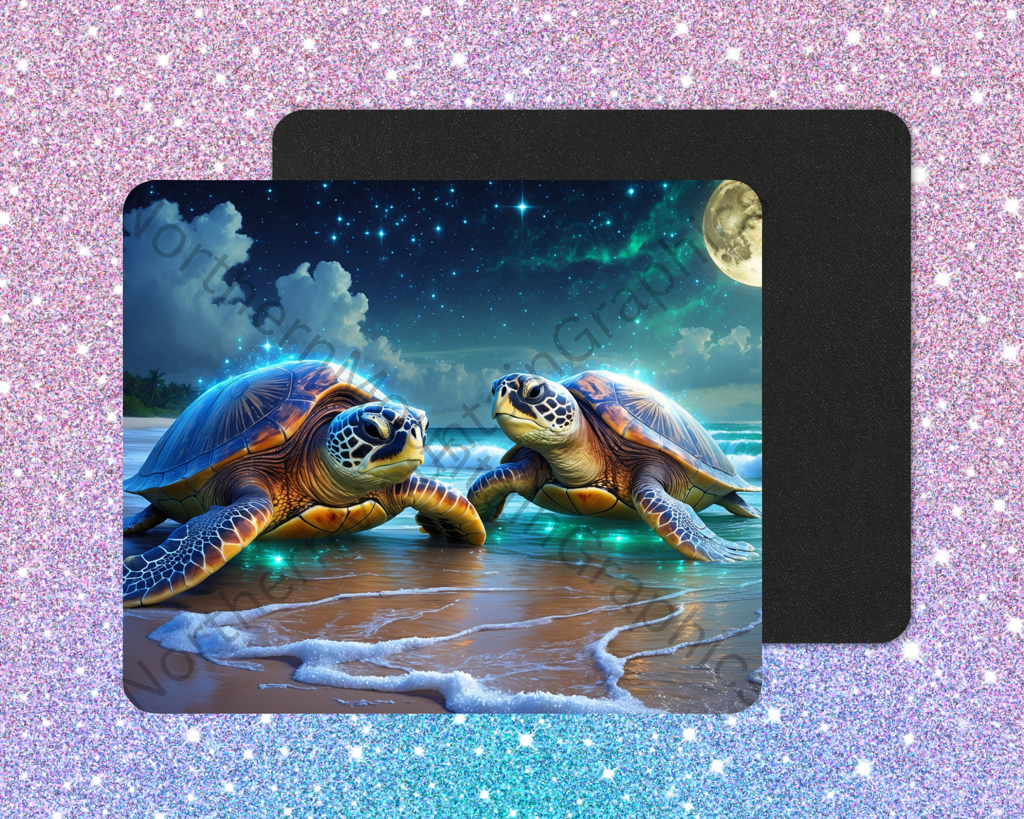 Starlit Shore Sea Turtle Wanderers Mouse Pad