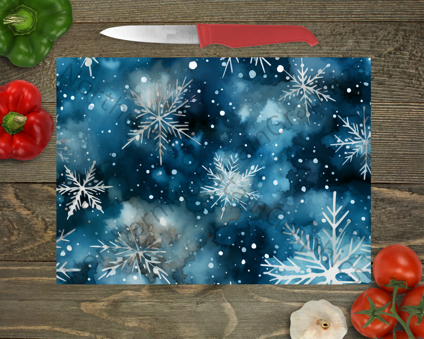 Glass Cutting Board Christmas