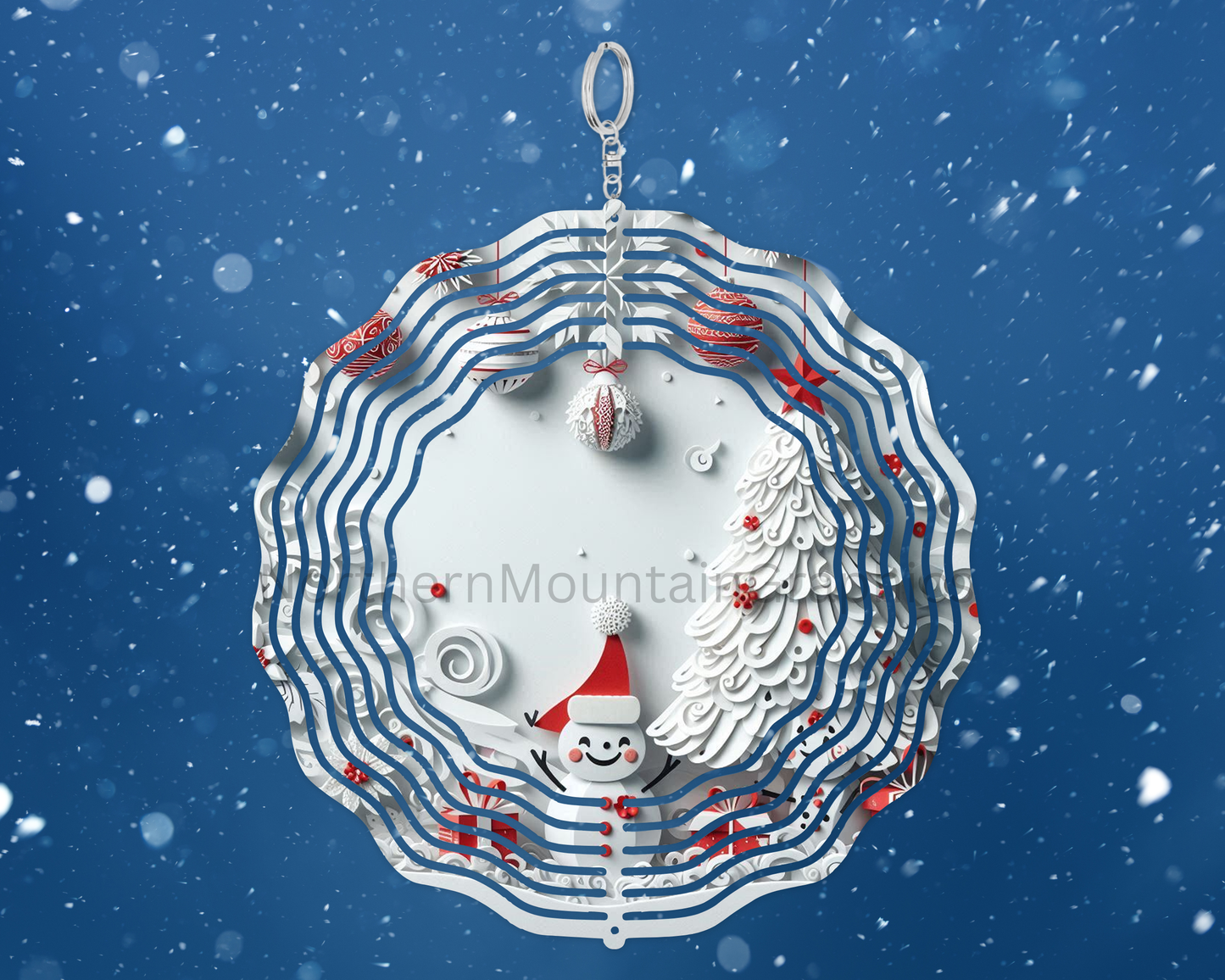 Snowman & Tree Scene Wind Spinner