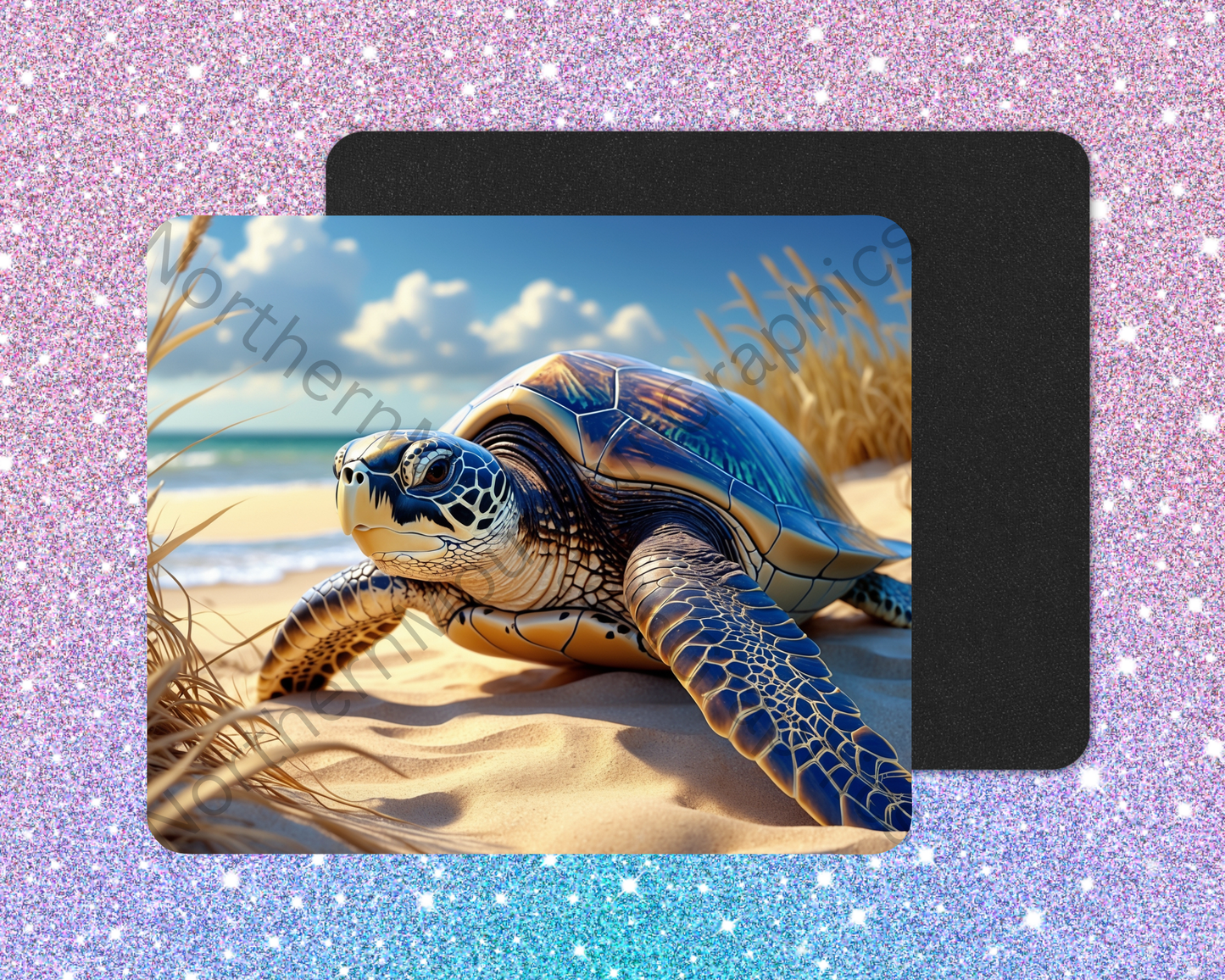 Golden Dune Sea Turtle Mouse Pad