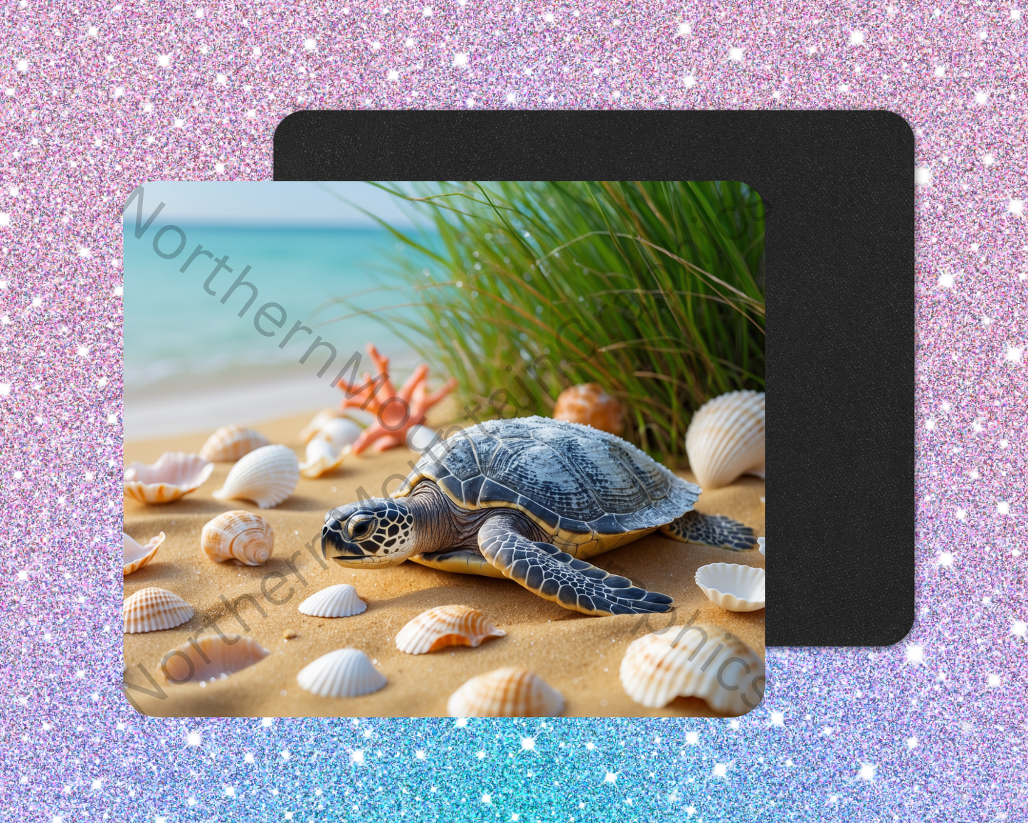 Seashell Shore Sea Turtle Stroll Mouse Pad