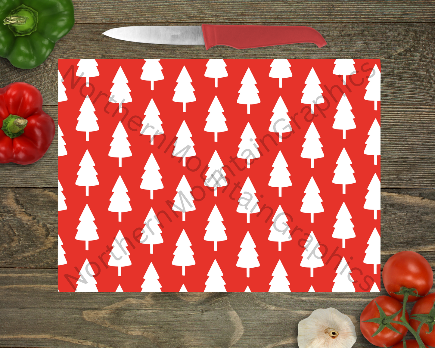 Glass Cutting Board Christmas