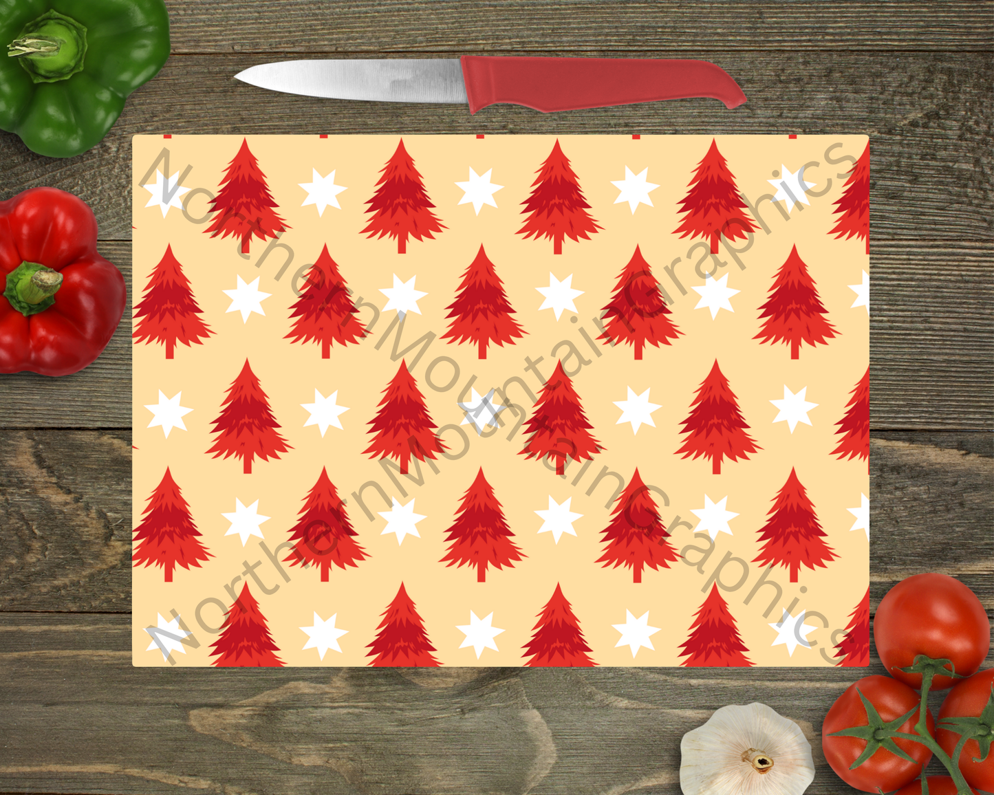 Glass Cutting Board Christmas