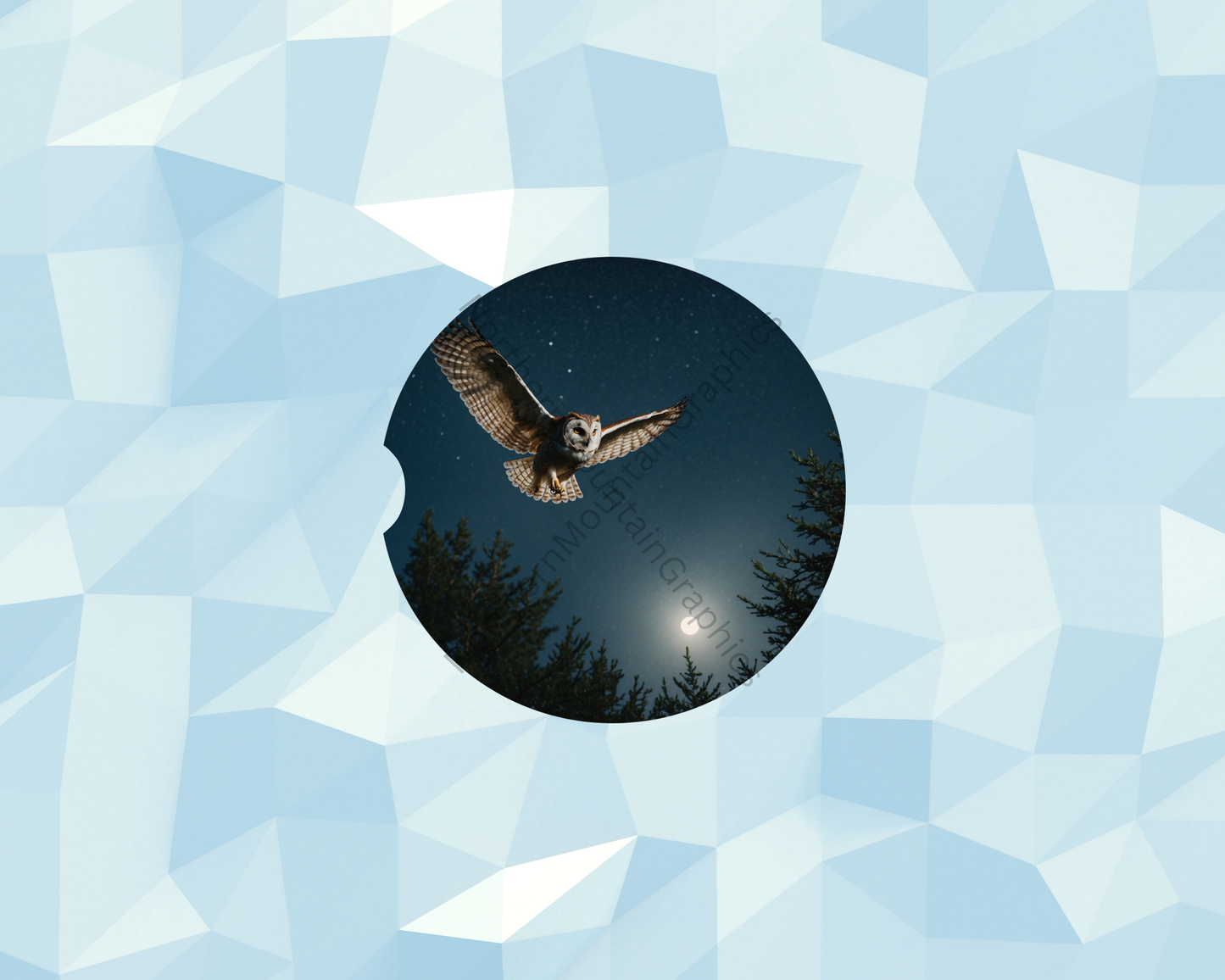 Midnight Sky Owl Hunter Car Coaster