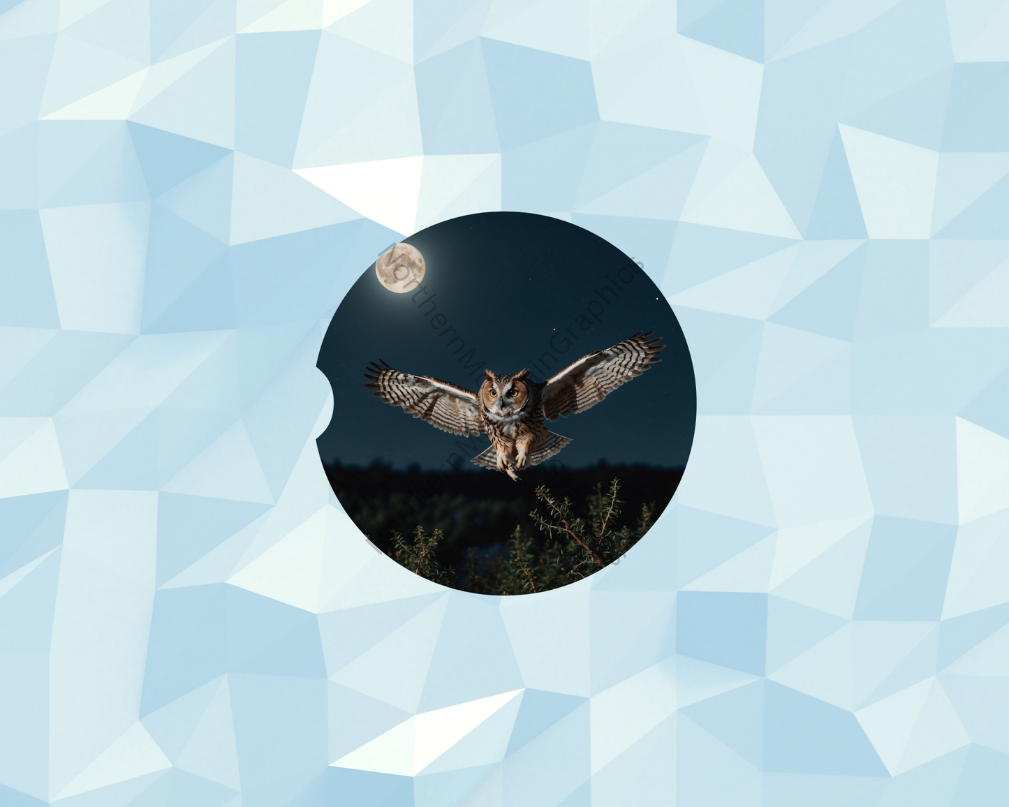 Moonrise Flight Owl Car Coaster