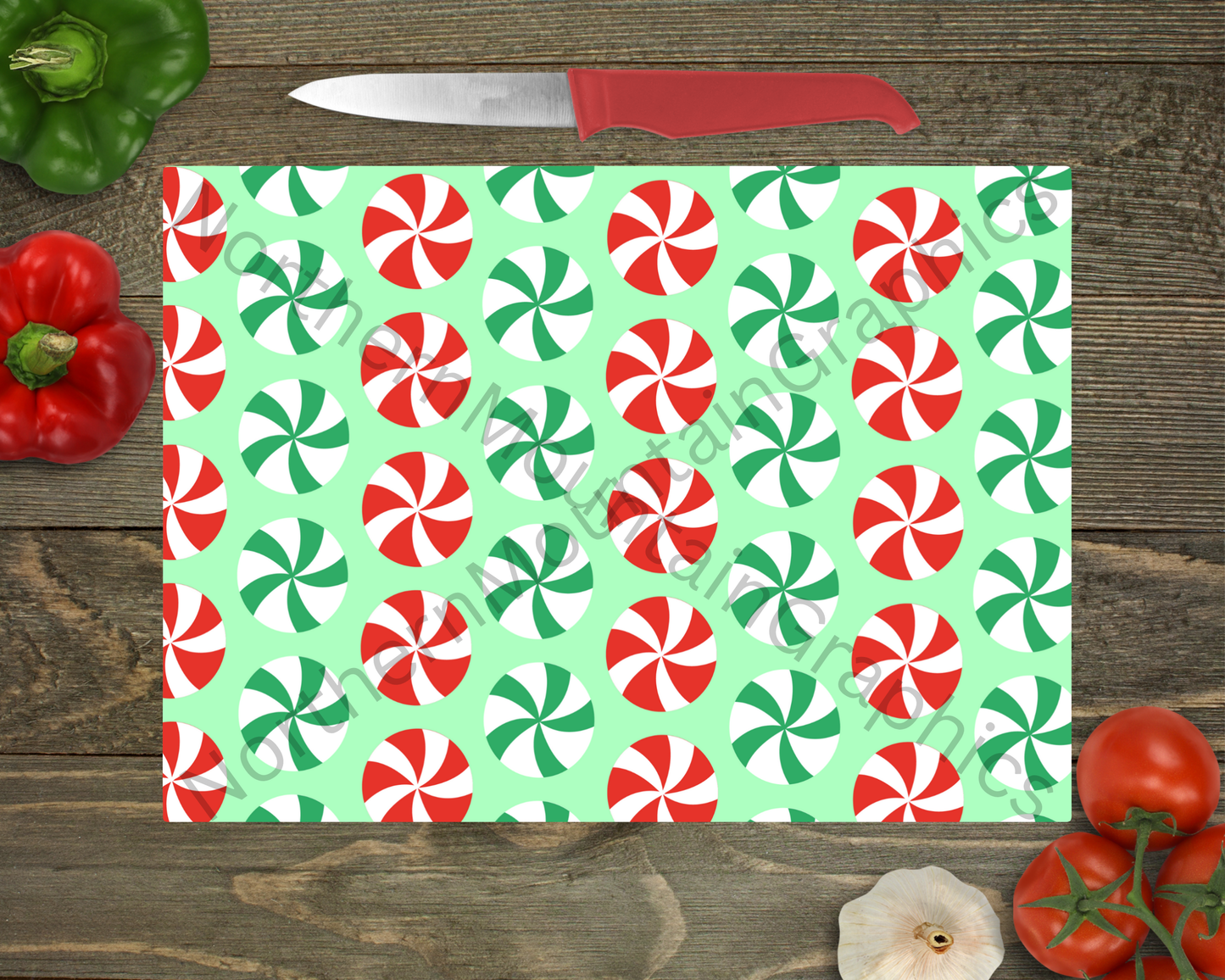 Glass Cutting Board Christmas