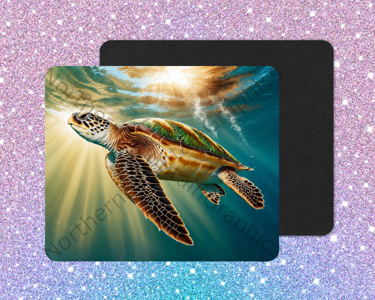 Sunlit Ocean Sea Turtle Mouse Pad