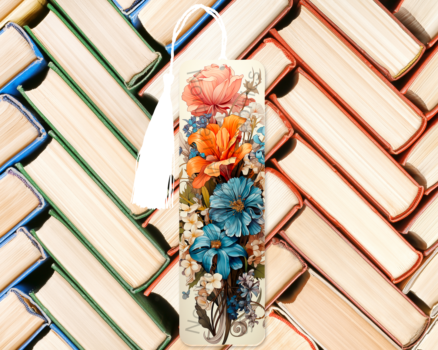 Vibrant Colorful Flower Bouquet Bookmark
