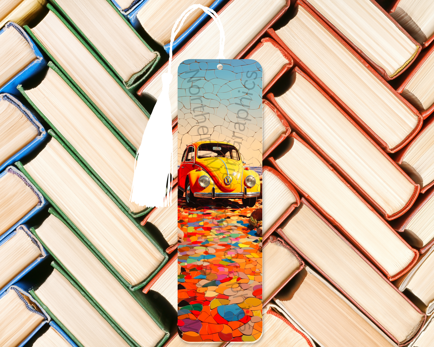 Colorful Vintage Car Mosaic Bookmark