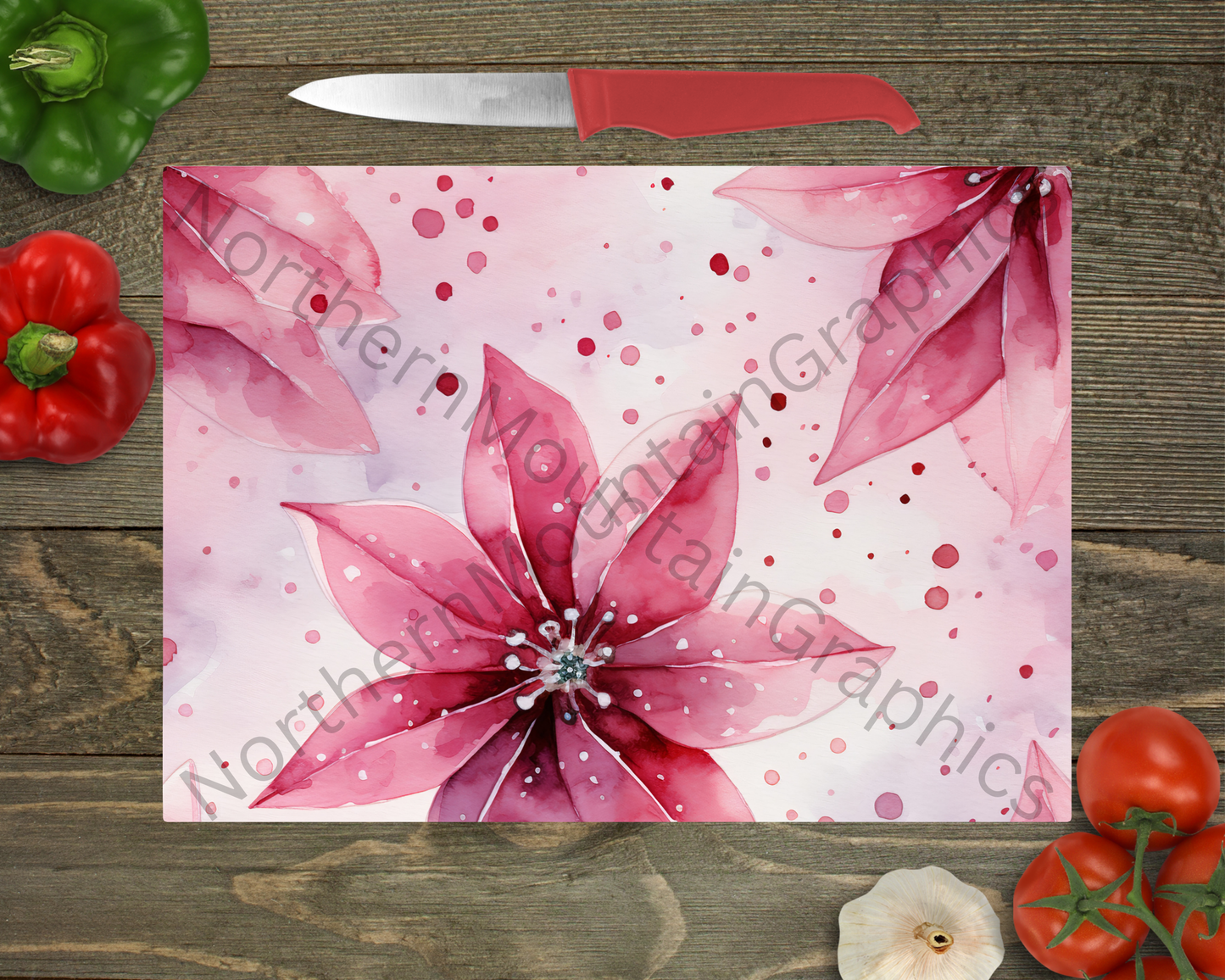 Glass Cutting Board Christmas