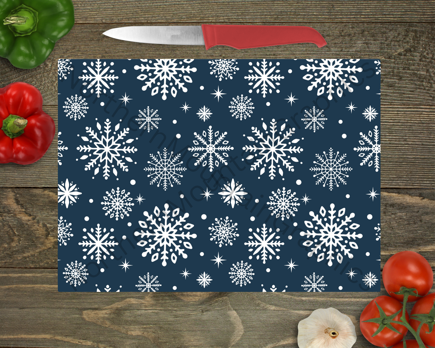 Glass Cutting Board Christmas