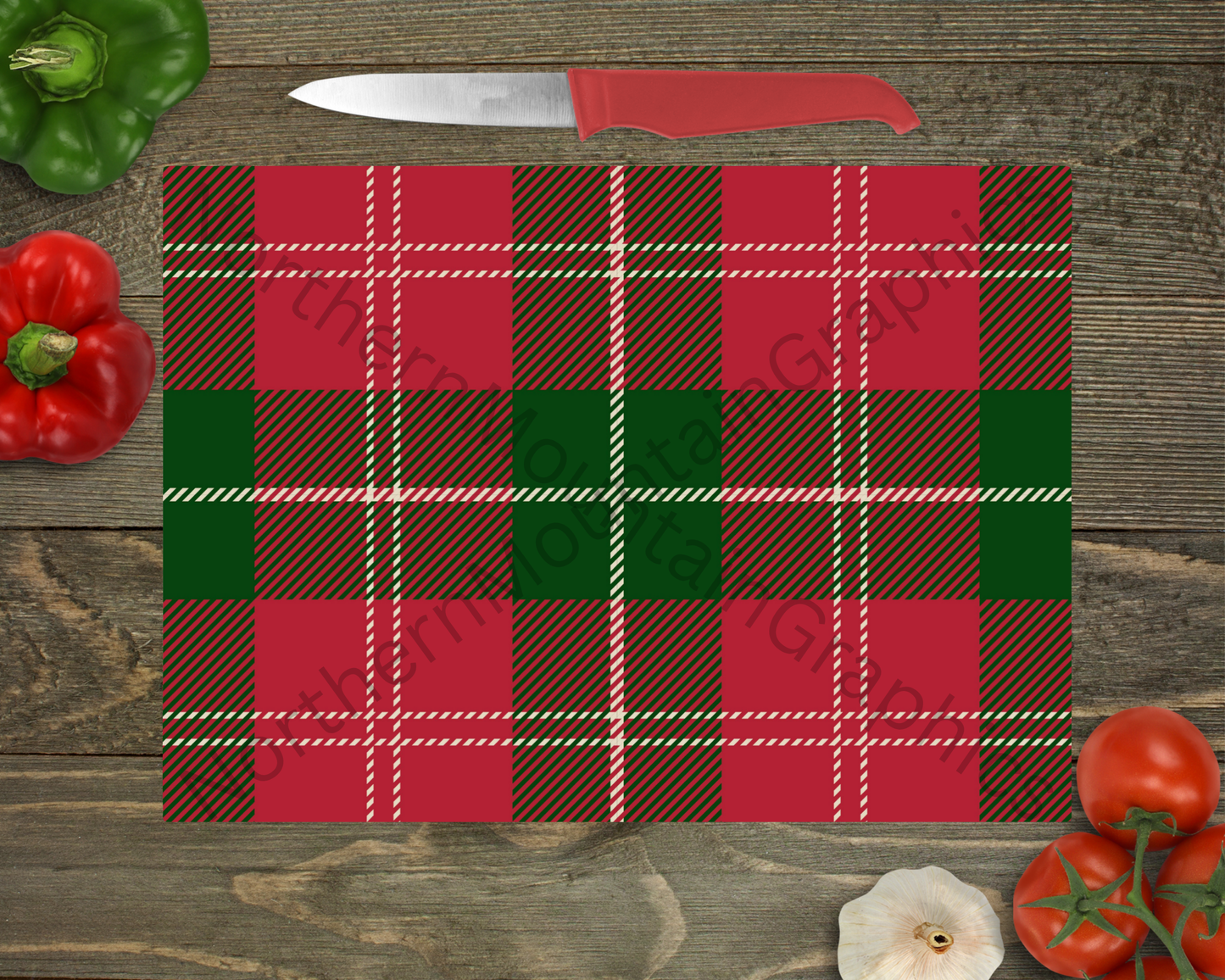 Glass Cutting Board Christmas