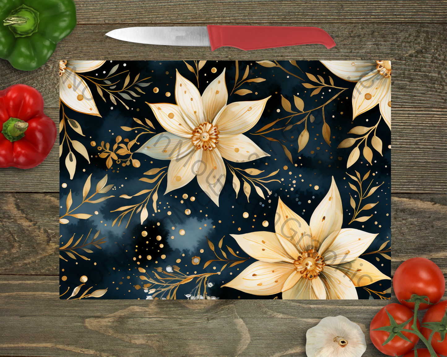 Glass Cutting Board Christmas