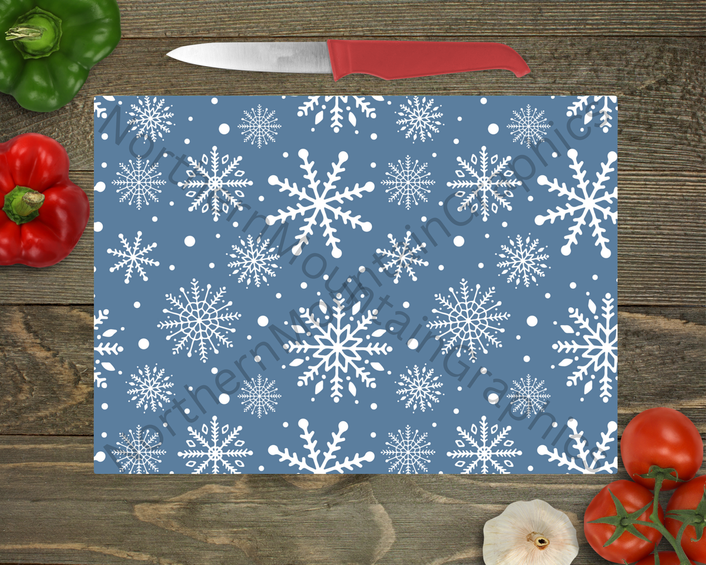 Glass Cutting Board Christmas