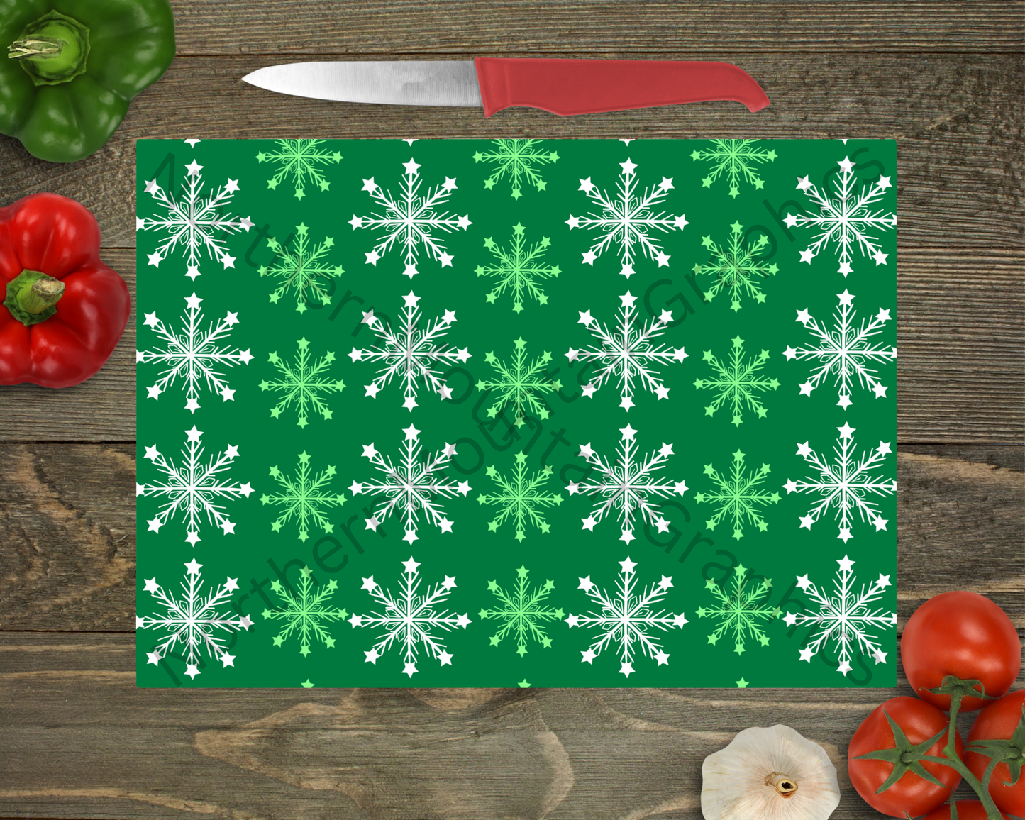 Glass Cutting Board Christmas