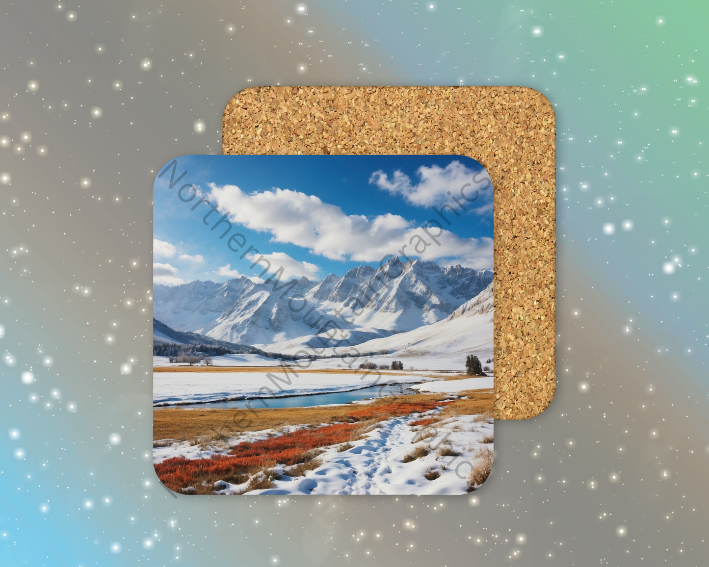 Golden Valley Winter Winter Square Coaster