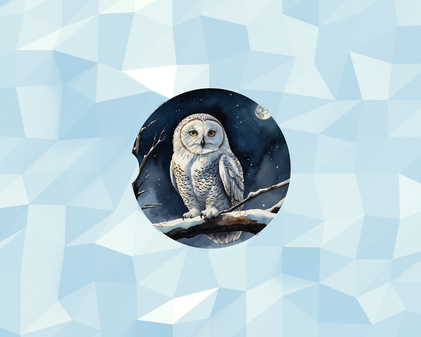 Moonlit Snow Owl Car Coaster