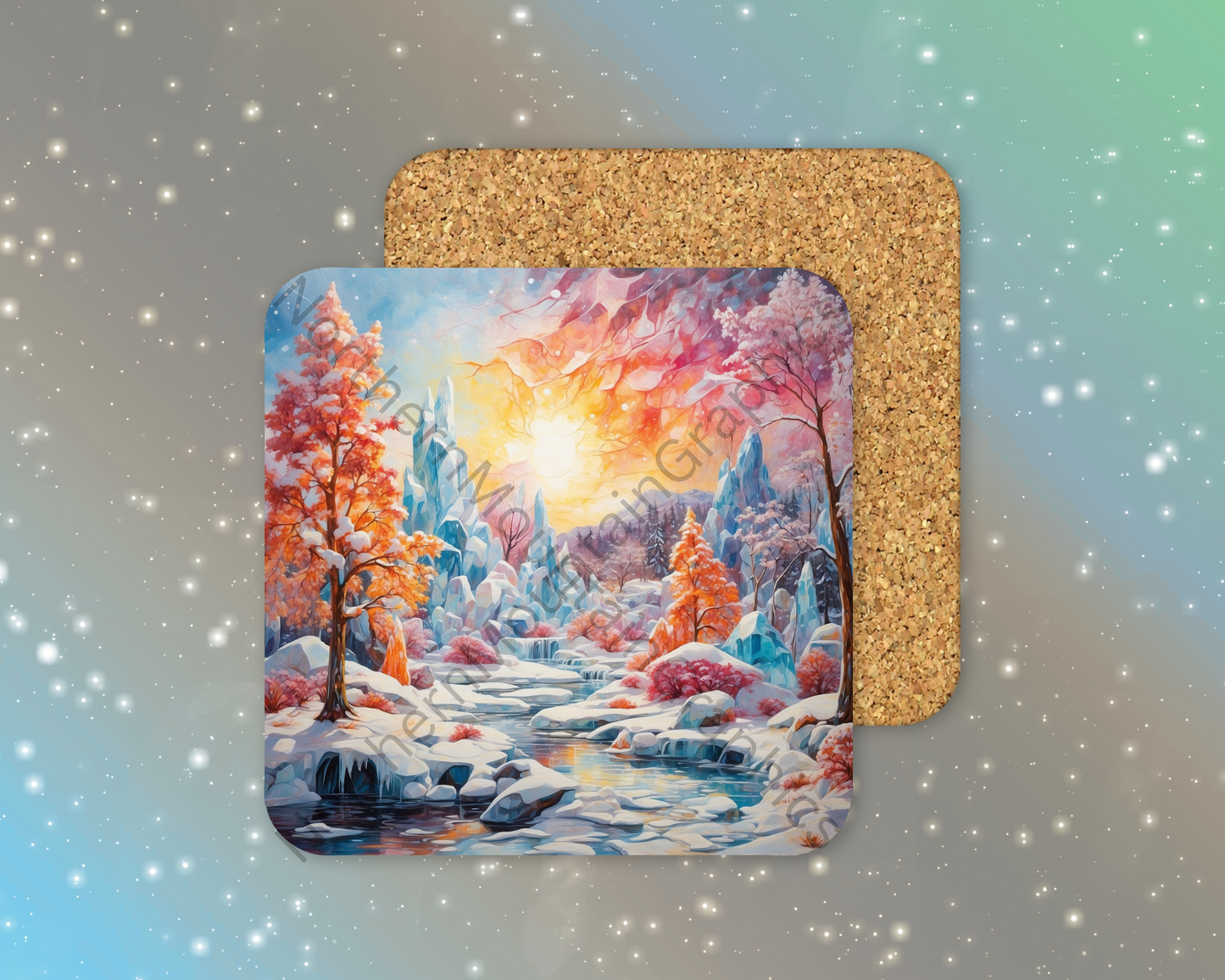 Radiant Winter Serenity Winter Square Coaster