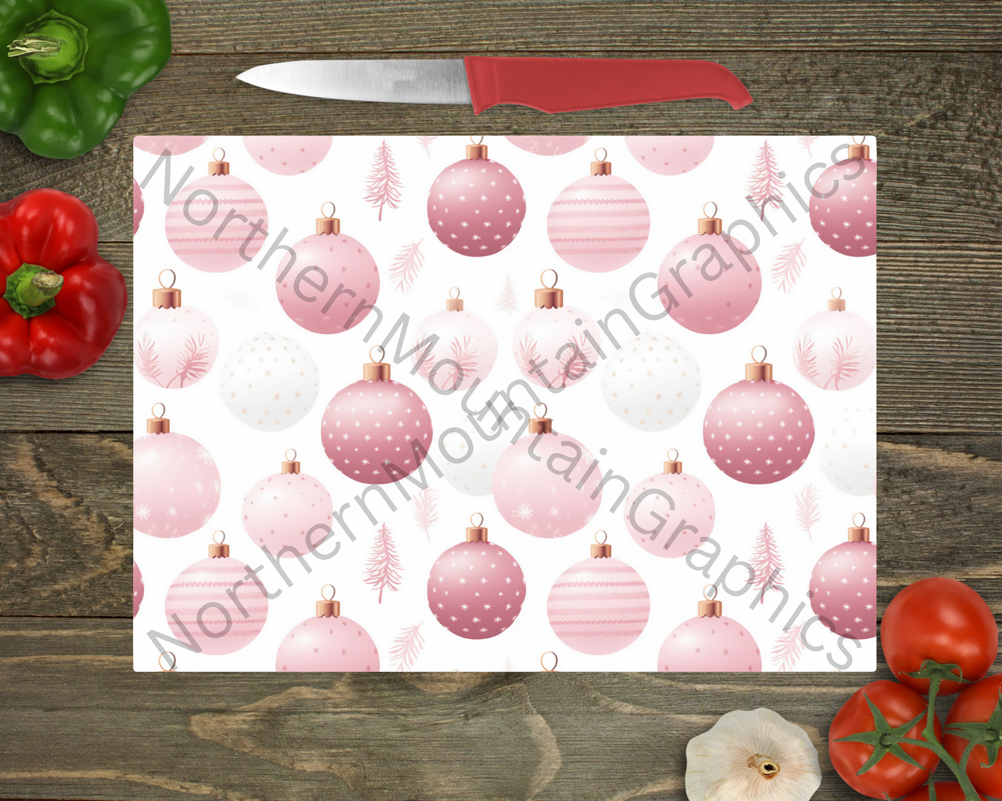 Glass Cutting Board Christmas