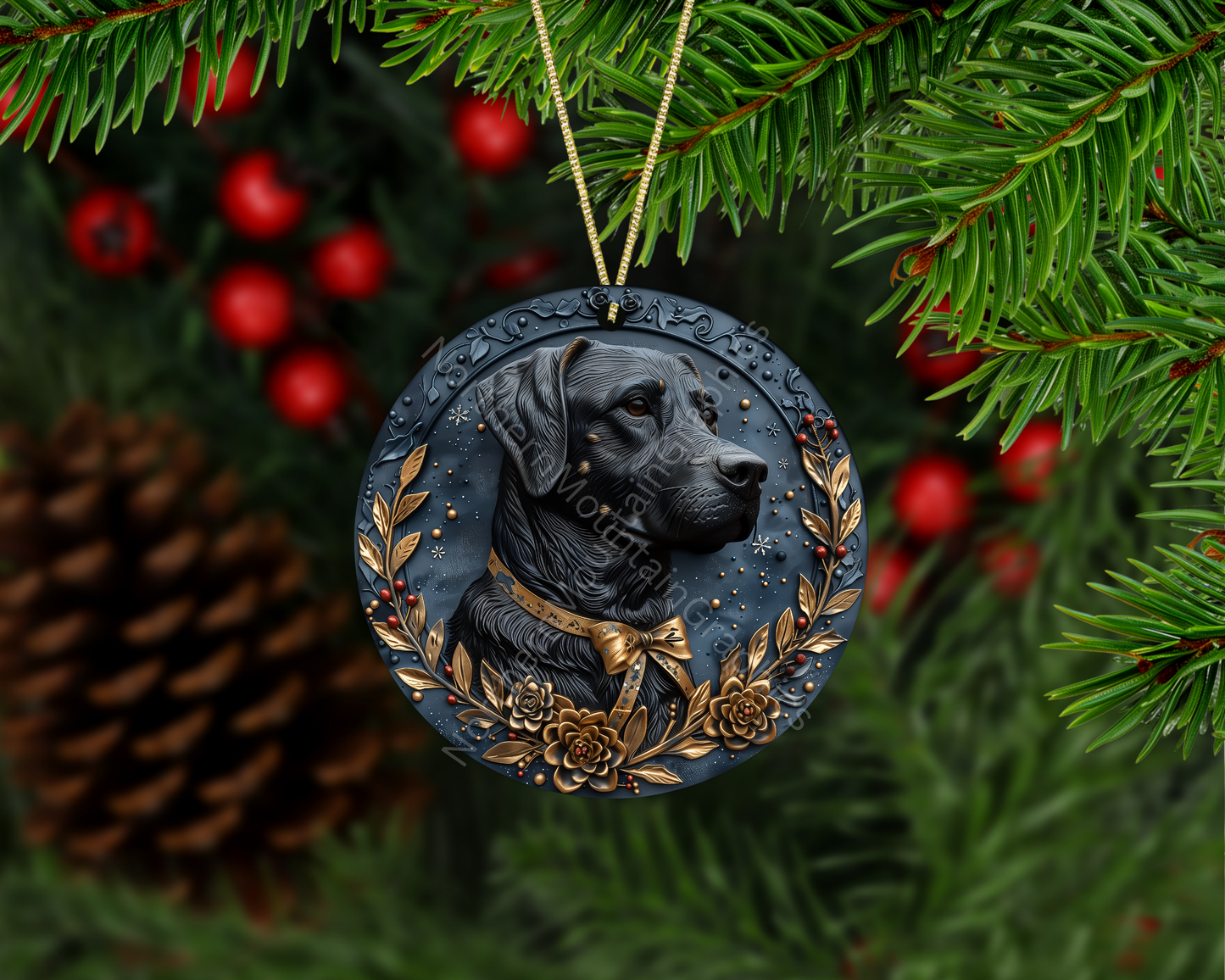 Elegant Labrador Dog Christmas Ornament