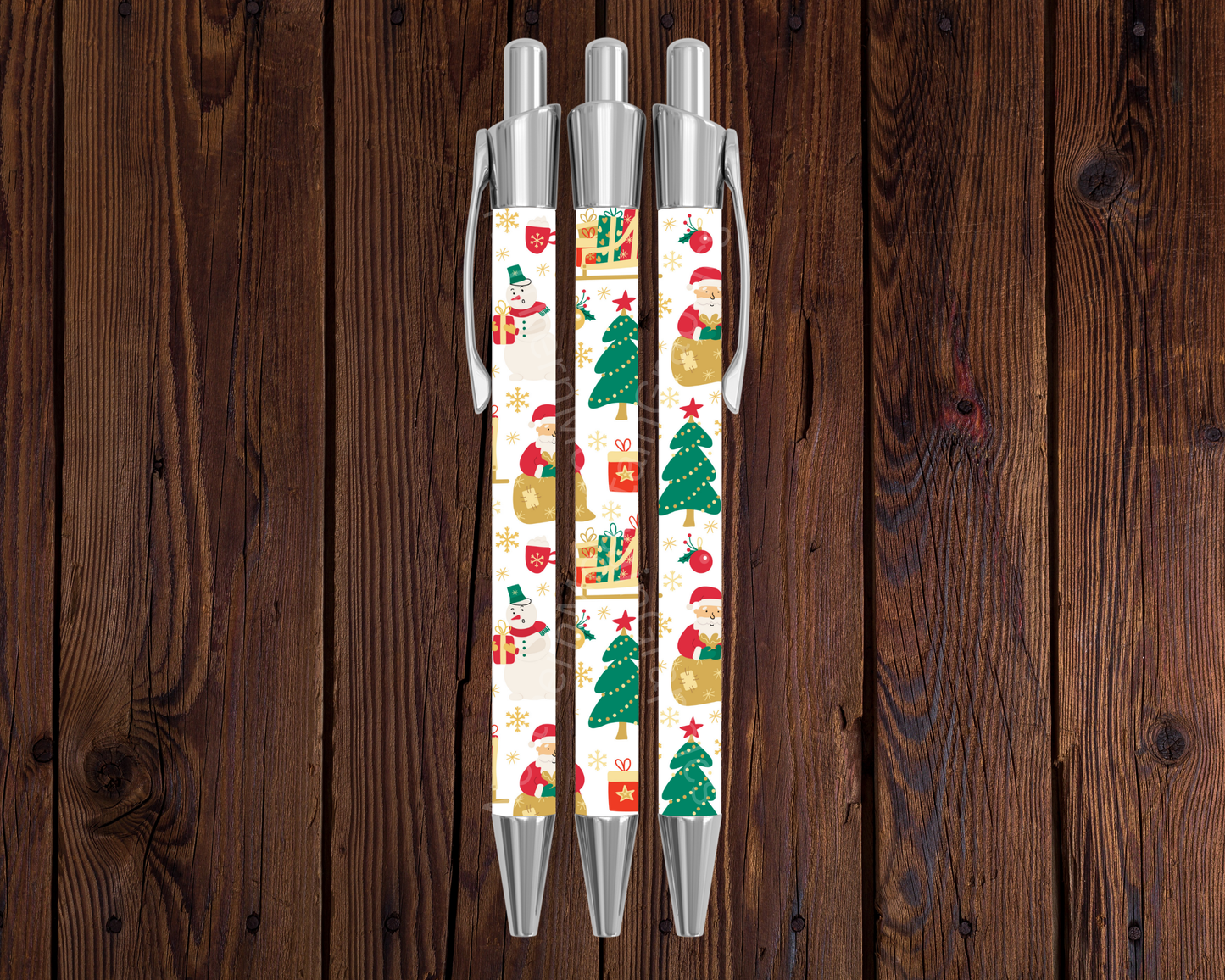 Santa & Snowman Pattern Christmas Pen