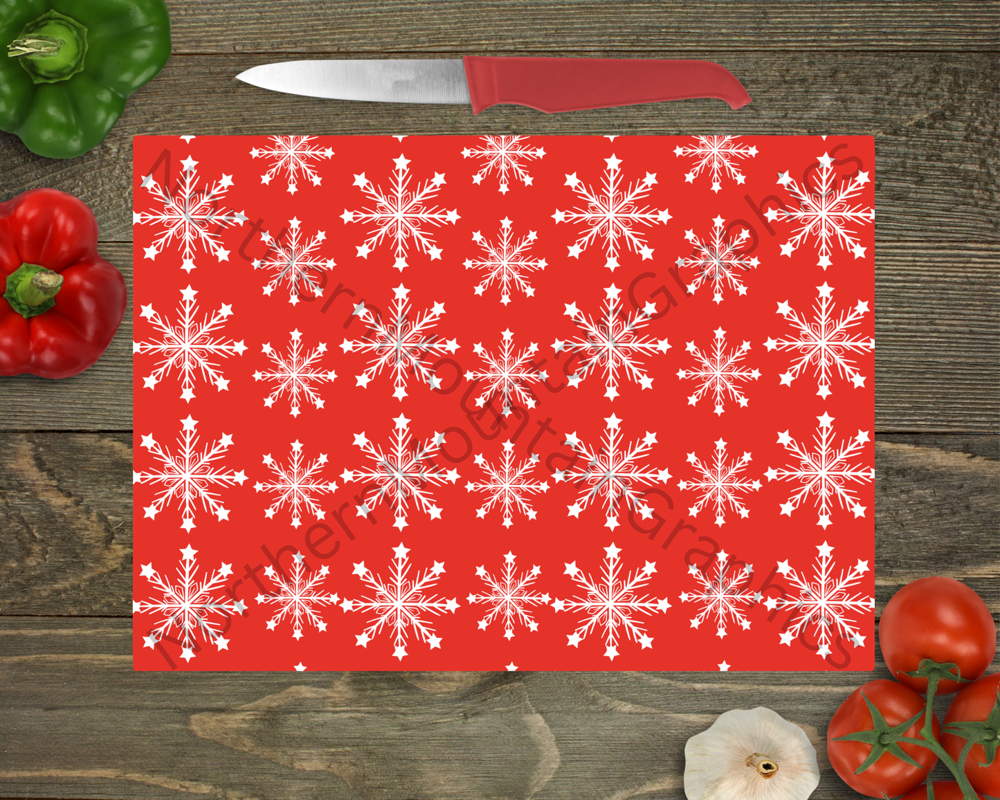 Glass Cutting Board Christmas