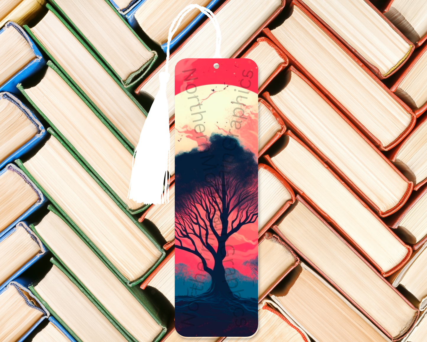Silhouetted Tree Sunset Bookmark