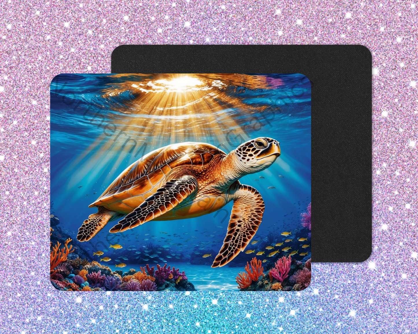 Sunlit Ocean Sea Turtle Mouse Pad