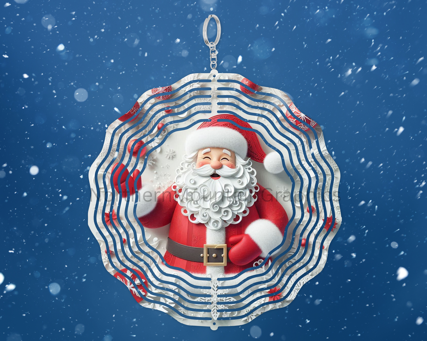 Waving Santa Greetings Wind Spinner