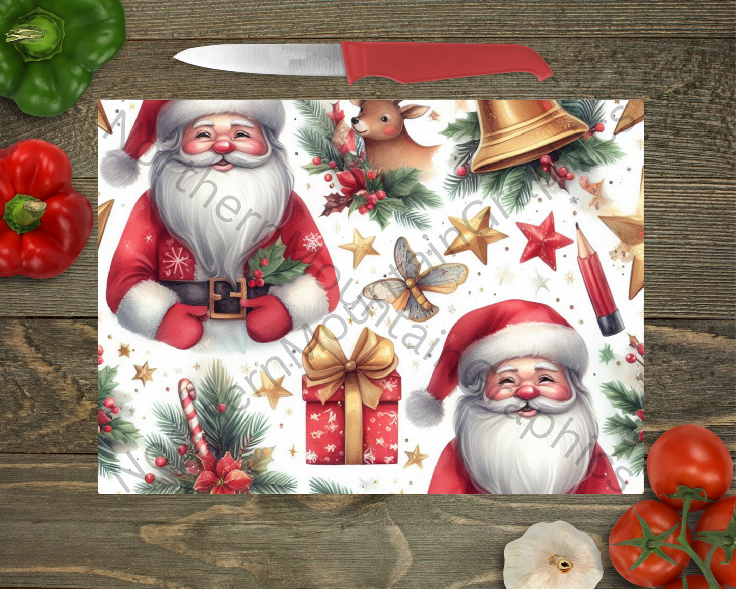 Glass Cutting Board Christmas