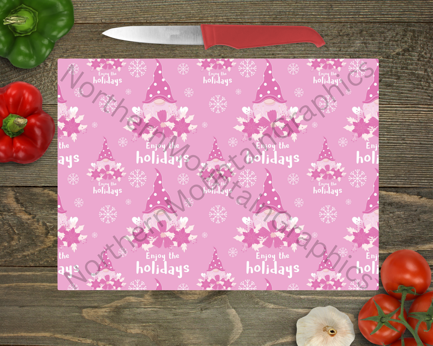 Glass Cutting Board Christmas