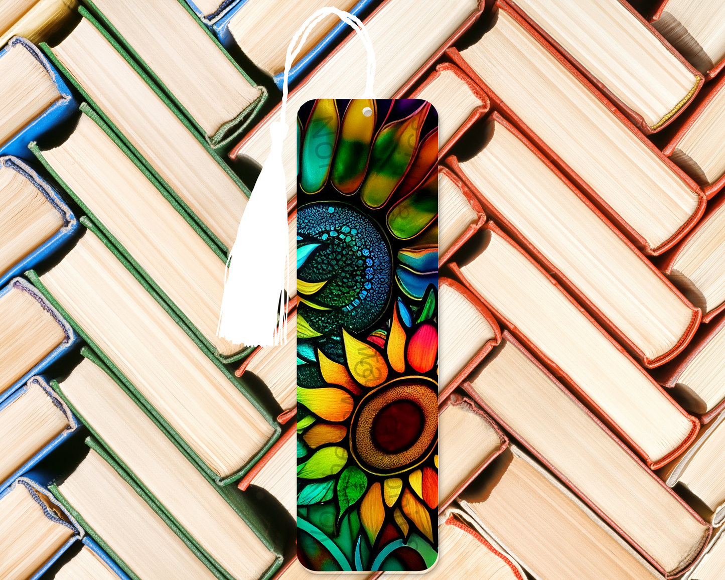 Stained Glass Sunflower Bookmark