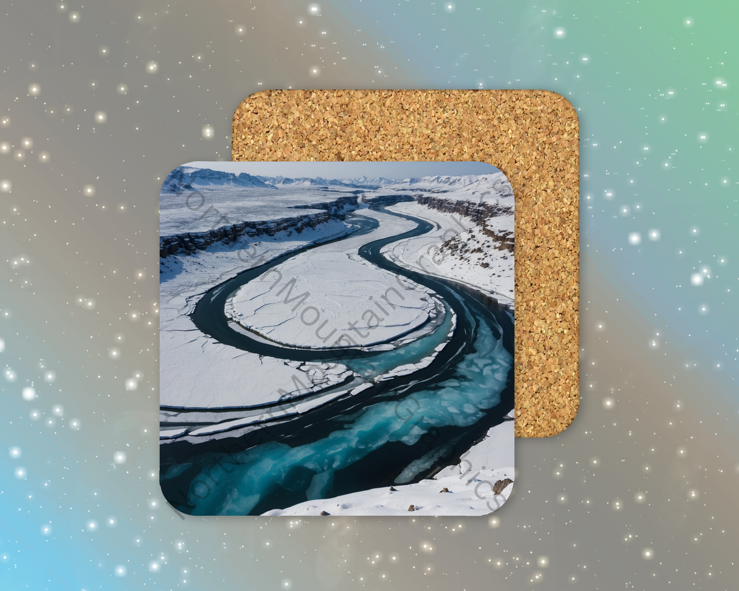 Serpent of Ice and Stone Winter Square Coaster