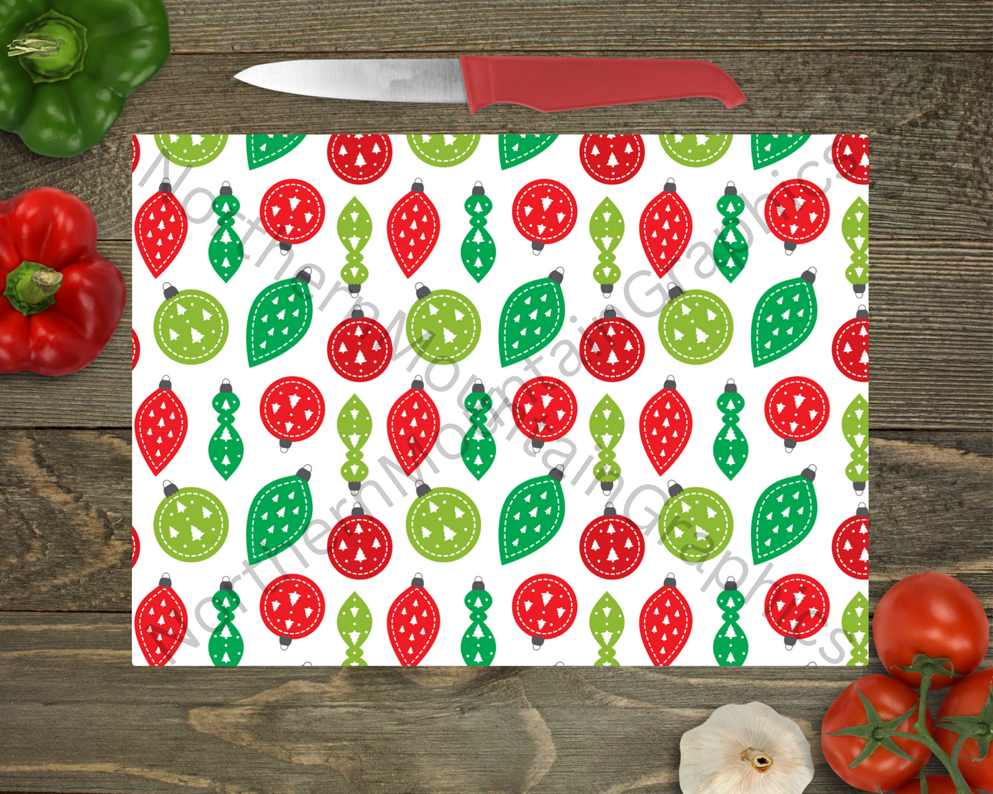 Glass Cutting Board Christmas