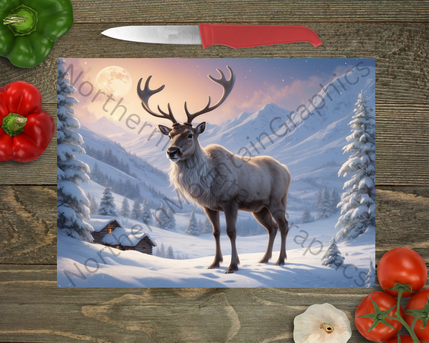 Glass Cutting Board Christmas