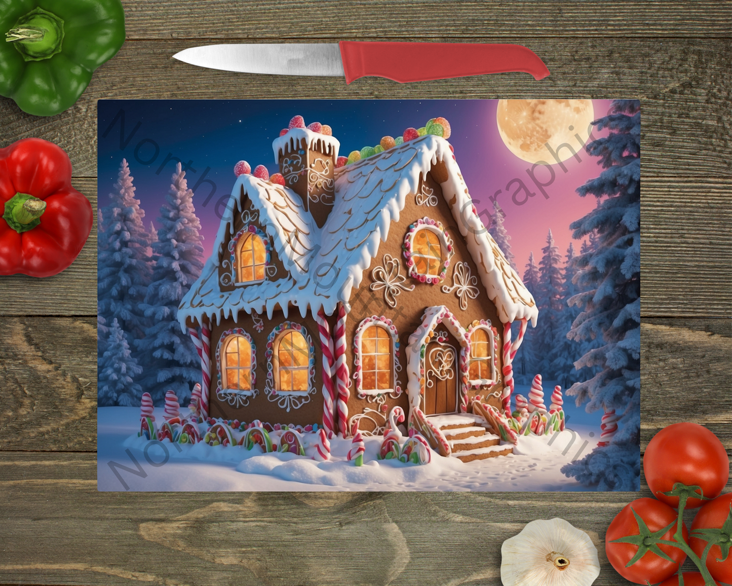 Glass Cutting Board Christmas