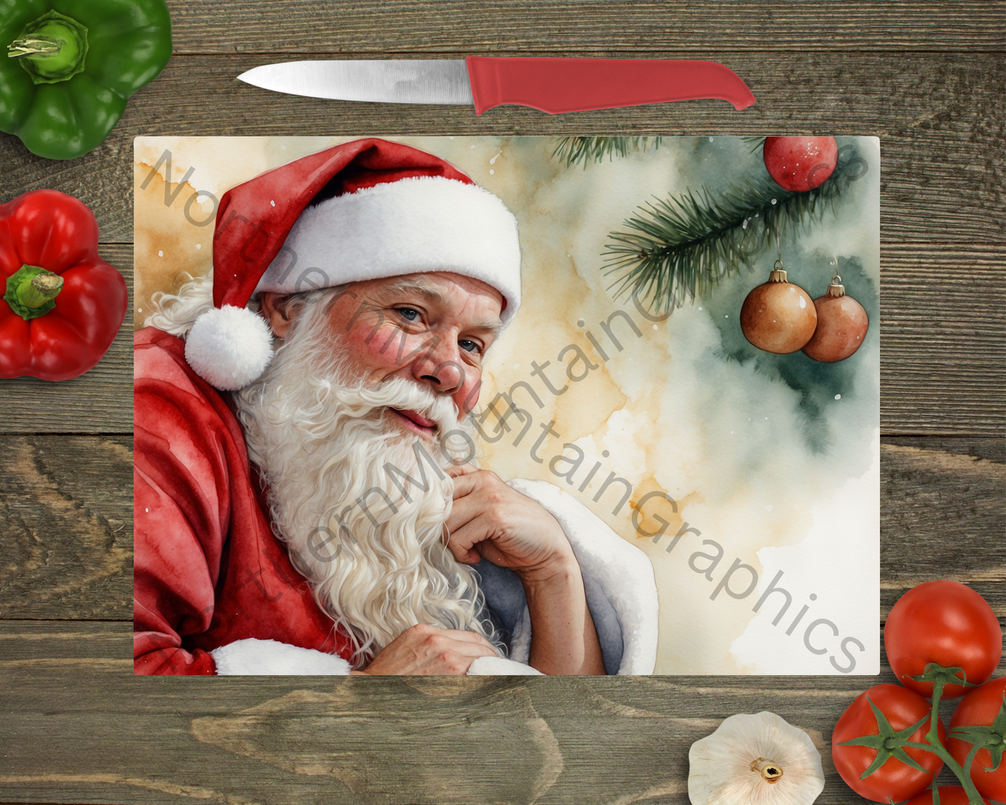 Glass Cutting Board Christmas