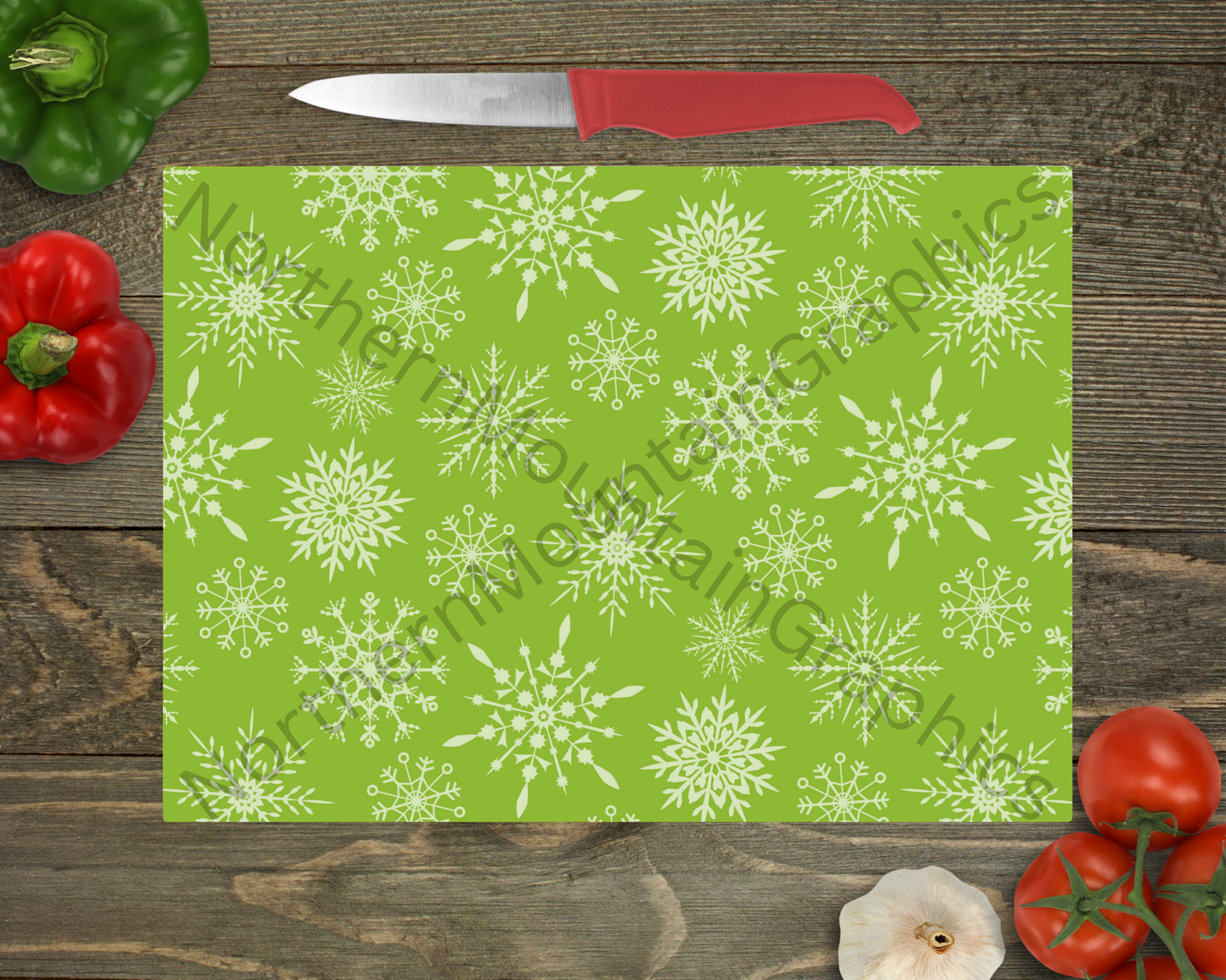 Glass Cutting Board Christmas