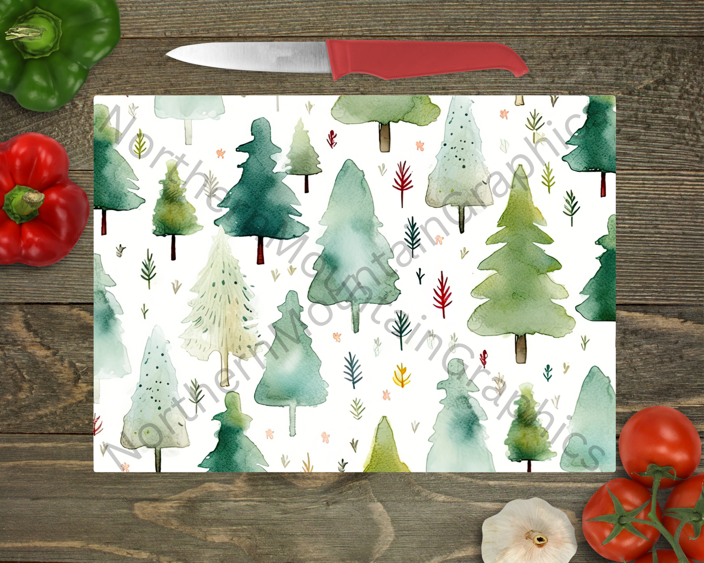 Glass Cutting Board Christmas