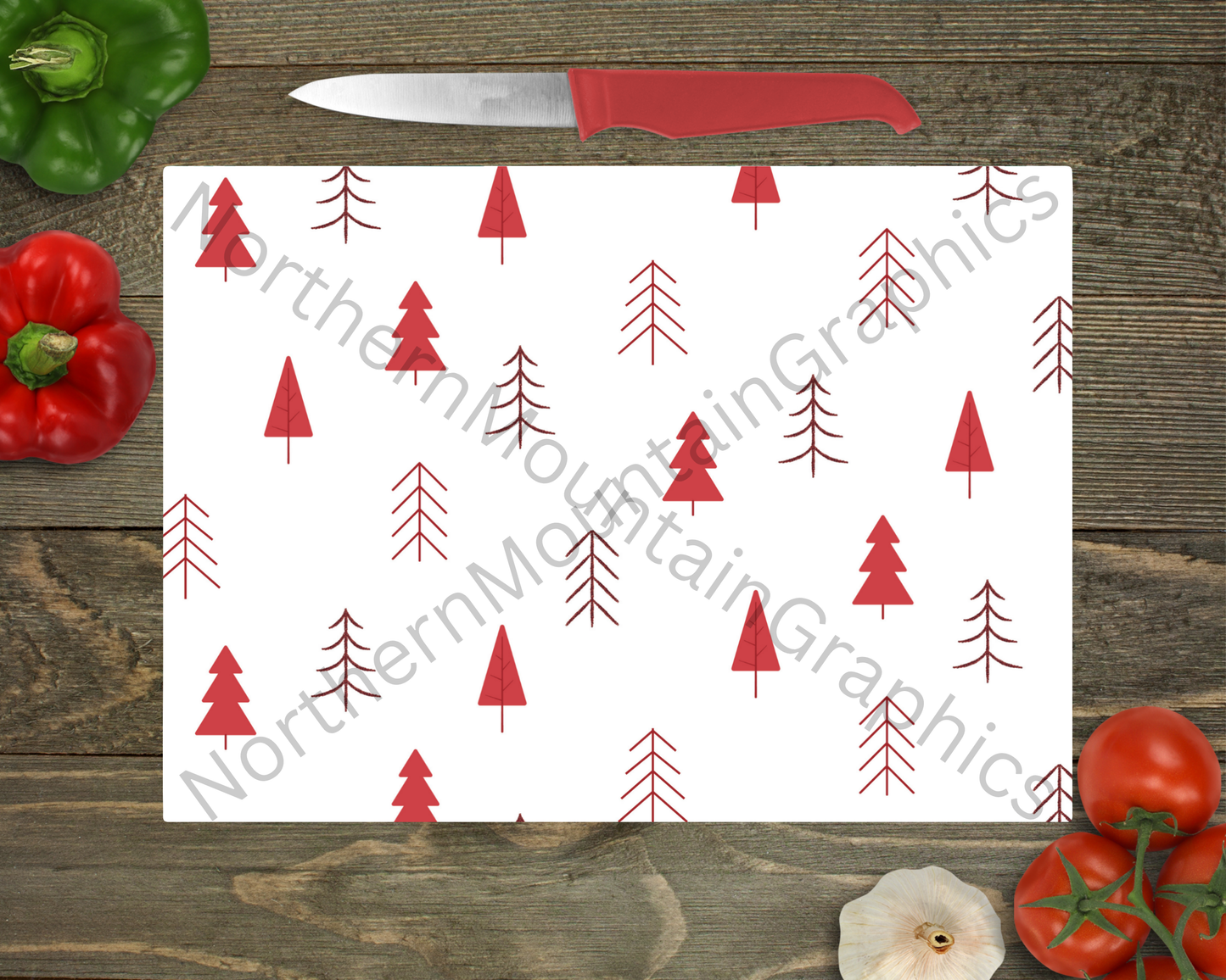 Glass Cutting Board Christmas