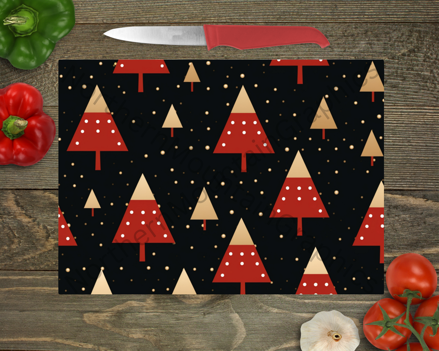 Glass Cutting Board Christmas