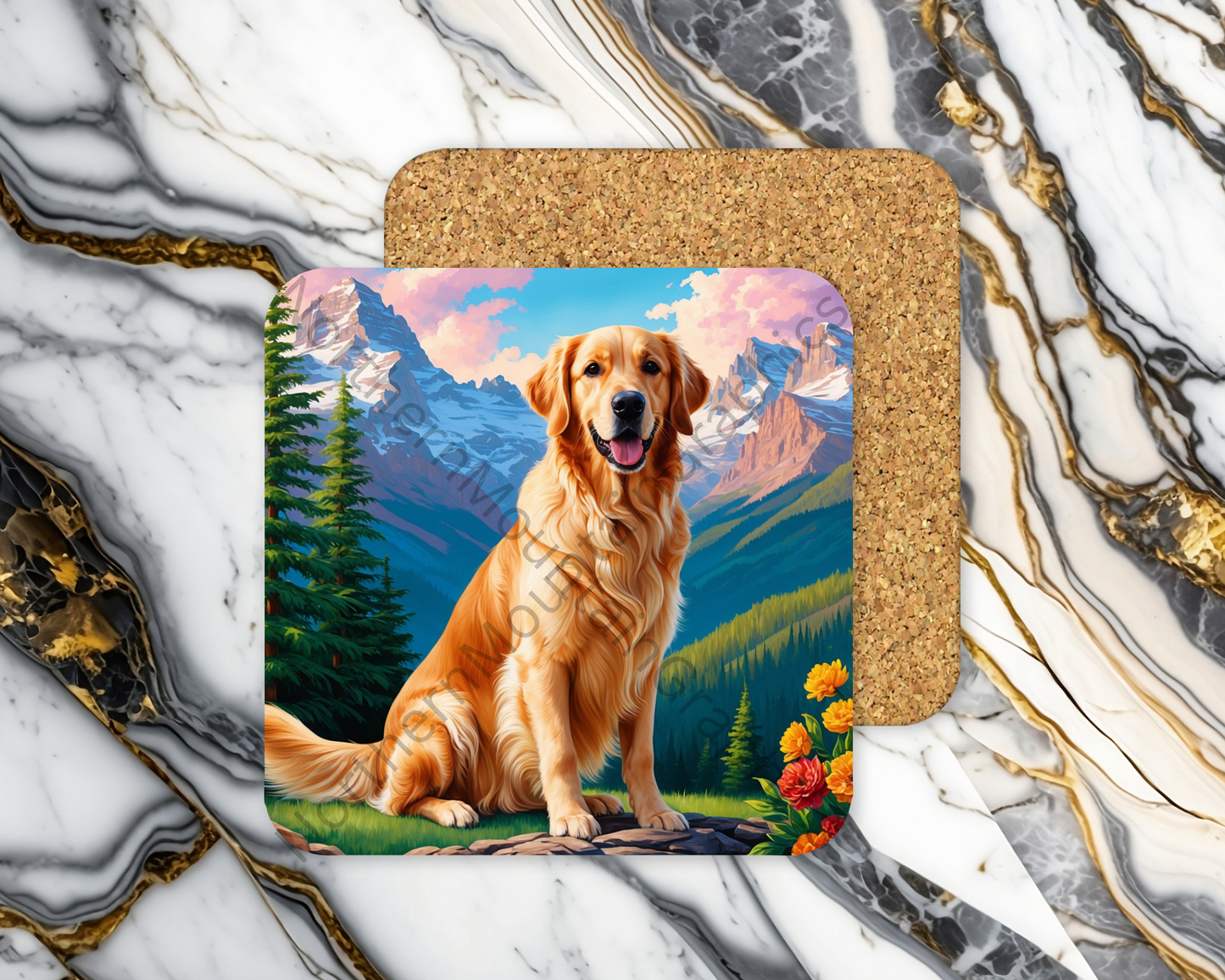 Square Coaster Dog